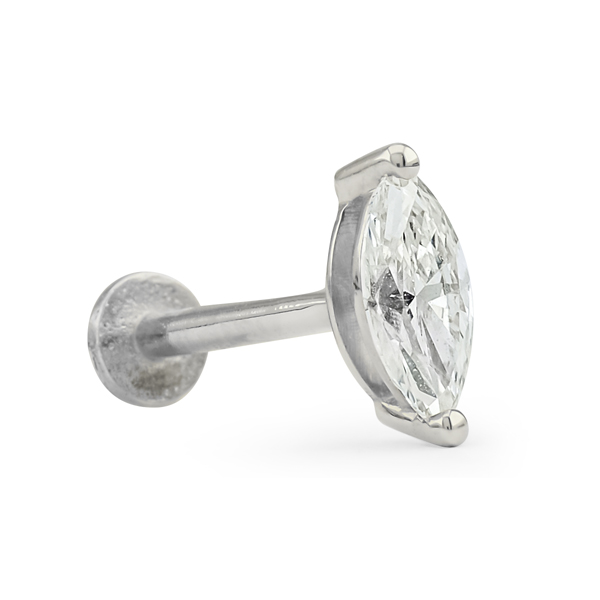 Marquise Stud Earrings White Gold