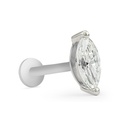 Marquise Stud Earrings White Gold