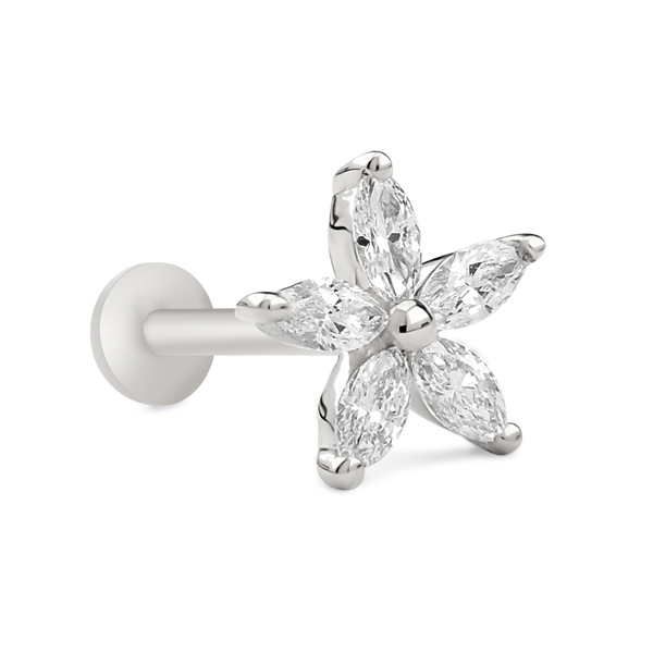 Star Stud Earrings White Gold