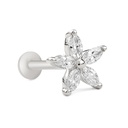 Star Stud Earrings White Gold