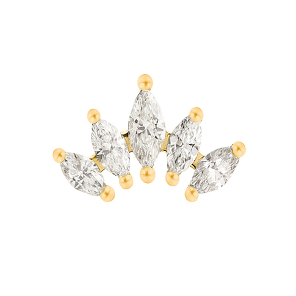 Crown Stud Earrings Yellow Gold