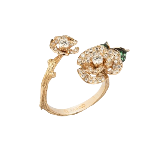 Lady Rose Small Open Ring Yellow Gold