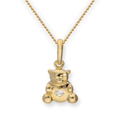 Teddy Bear Necklace 18K Yellow Gold