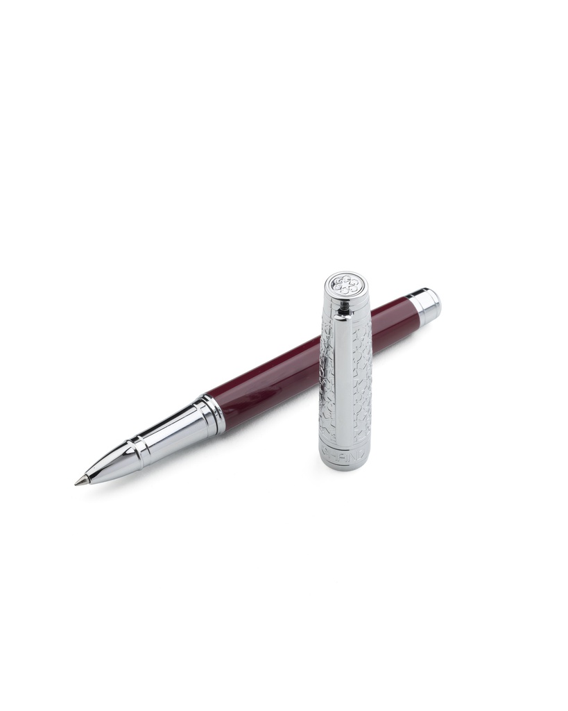 Geometric Engraved Roller Pen_Maroon