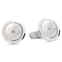 Plain Cufflinks Mother Of Pearl with Two Diamonds