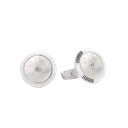 Lining Cufflinks Mother Of Pearl with Two Diamonds  - 950 Sterling Silver