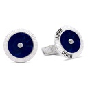 Lining Cufflinks Sodalite with Two Diamonds