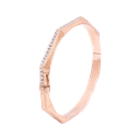 Arabesque Thick Bangle - Line Half Diamond Rose Gold