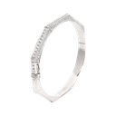 Arabesque Thick Bangle - Full Diamond White Gold