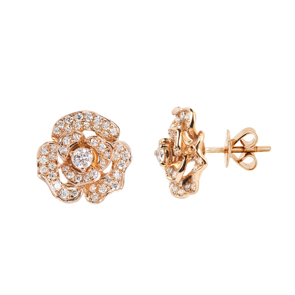 Lady Rose Mini Earrings Yellow Gold