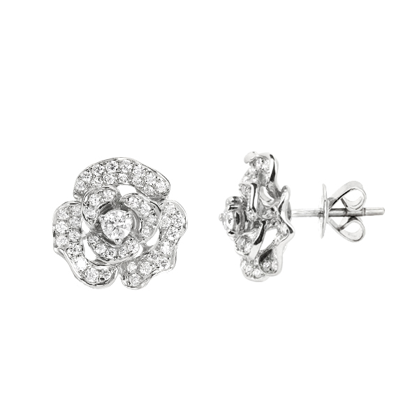 Lady Rose Mini Earrings White Gold