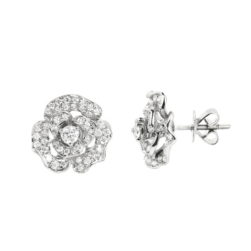 [GRC722W] Lady Rose Mini Earrings White Gold