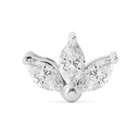 Lotus Small Stud Earrings White Gold