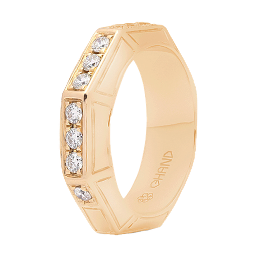 [GAC764Y] Arabesque Diamond Line Ring Yellow Gold (EU 44 (US 3))