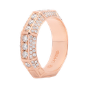 Arabesque Full Diamond Line Ring Rose Gold Thick