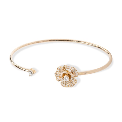 [GRC374Y] Lady Rose Bangle Yellow Gold (S/M (16 cm))