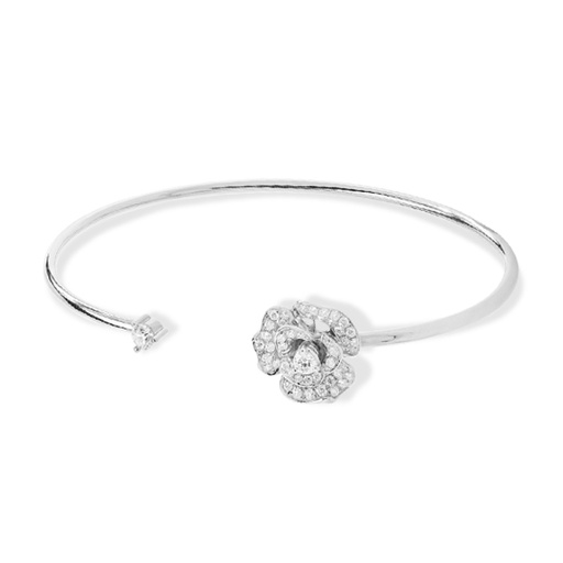 [GRC374W] Lady Rose Bangle White Gold (XS (14 cm))