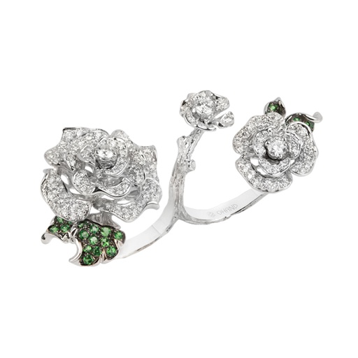 [GRC7221W] Lady Rose Between The Fingers Ring White Gold (EU 50 (US 5 ¼))