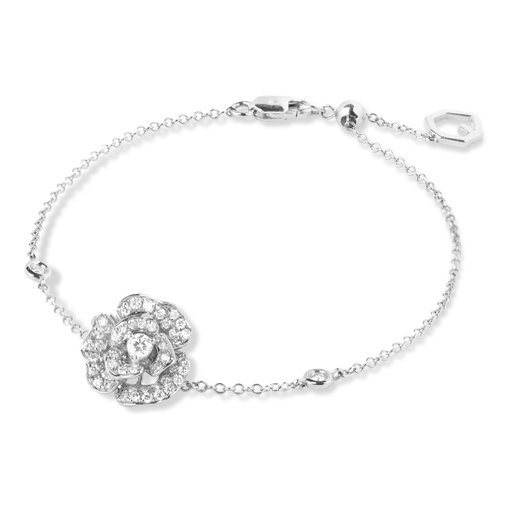 [GRC391W] Lady Rose Bracelet White Gold (XS (14 cm))