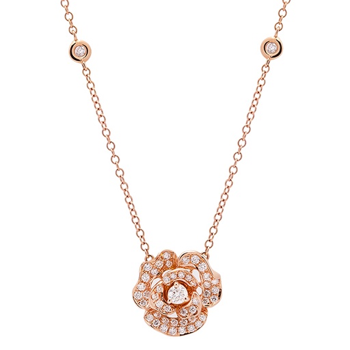 [GRC258P] Lady Rose Mini Necklace Rose Gold