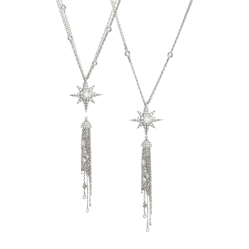 Suhail Long Necklace White Gold