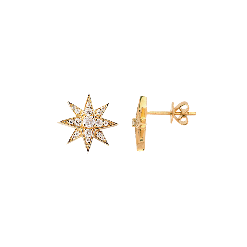 Suhail Mini Earrings Yellow Gold