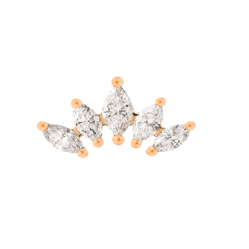 [GSE-M5DR] Crown Stud Earrings Rose Gold Medium