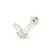 Butterfly Stud Earrings White Gold