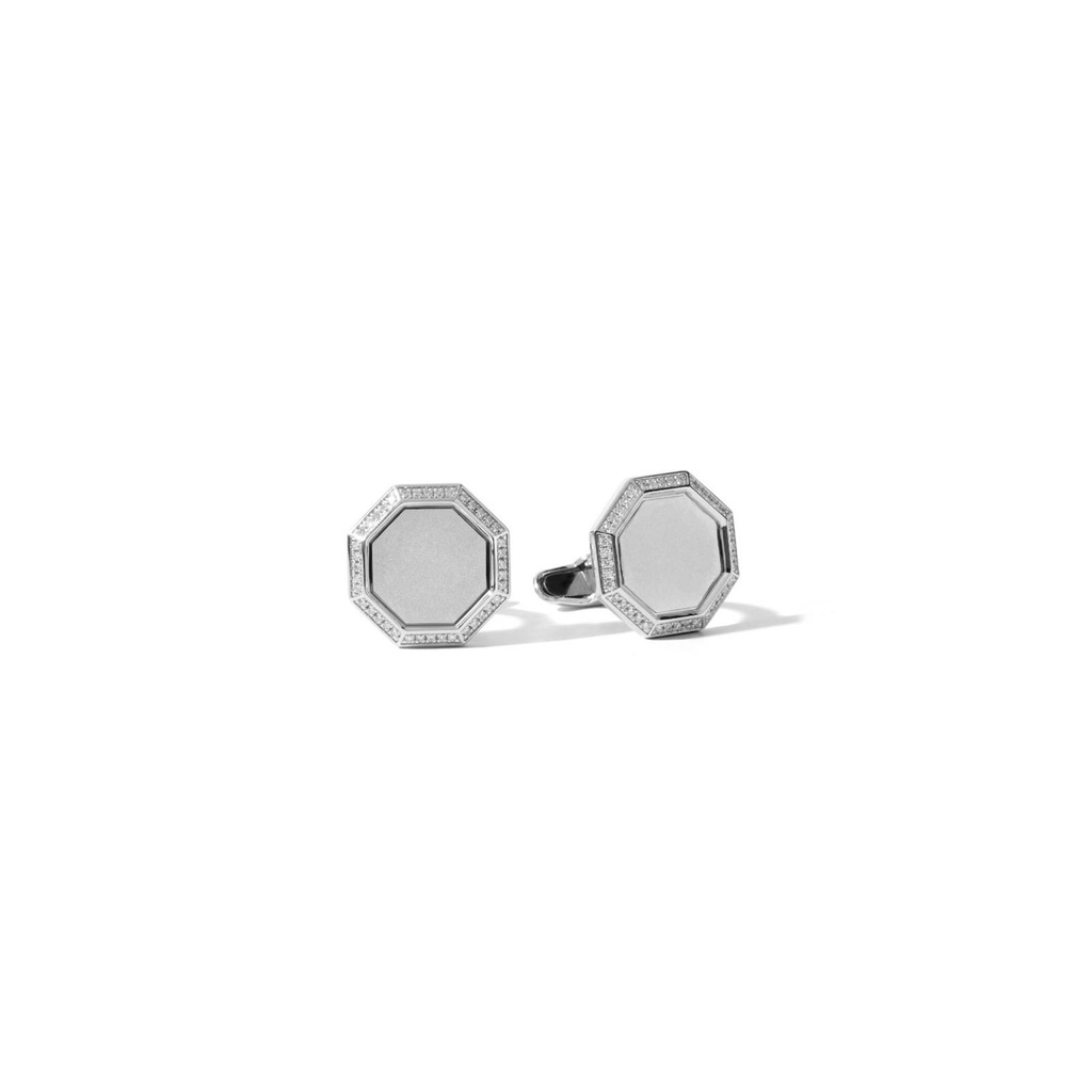 Arabesque Diamond Cufflinks in Sterling Silver