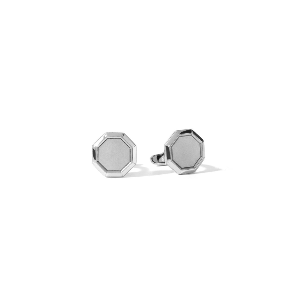 Arabesque Geometry Plain Cufflinks in Sterling Silver