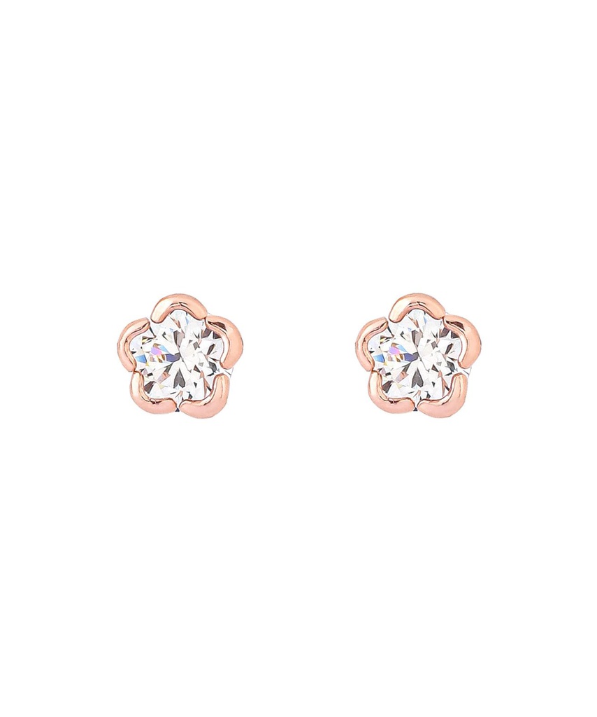 Baby Flower Earrings - Pink Gold