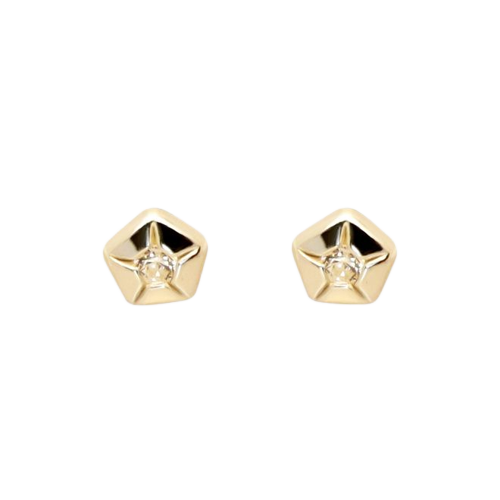 Rose Gold Pentagon Earrings 0.110 cts