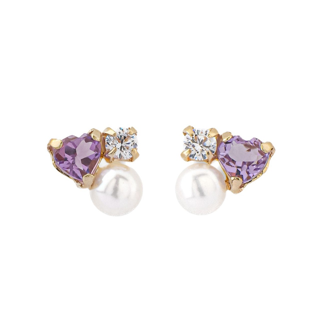 Baby Purple Heart Earrings