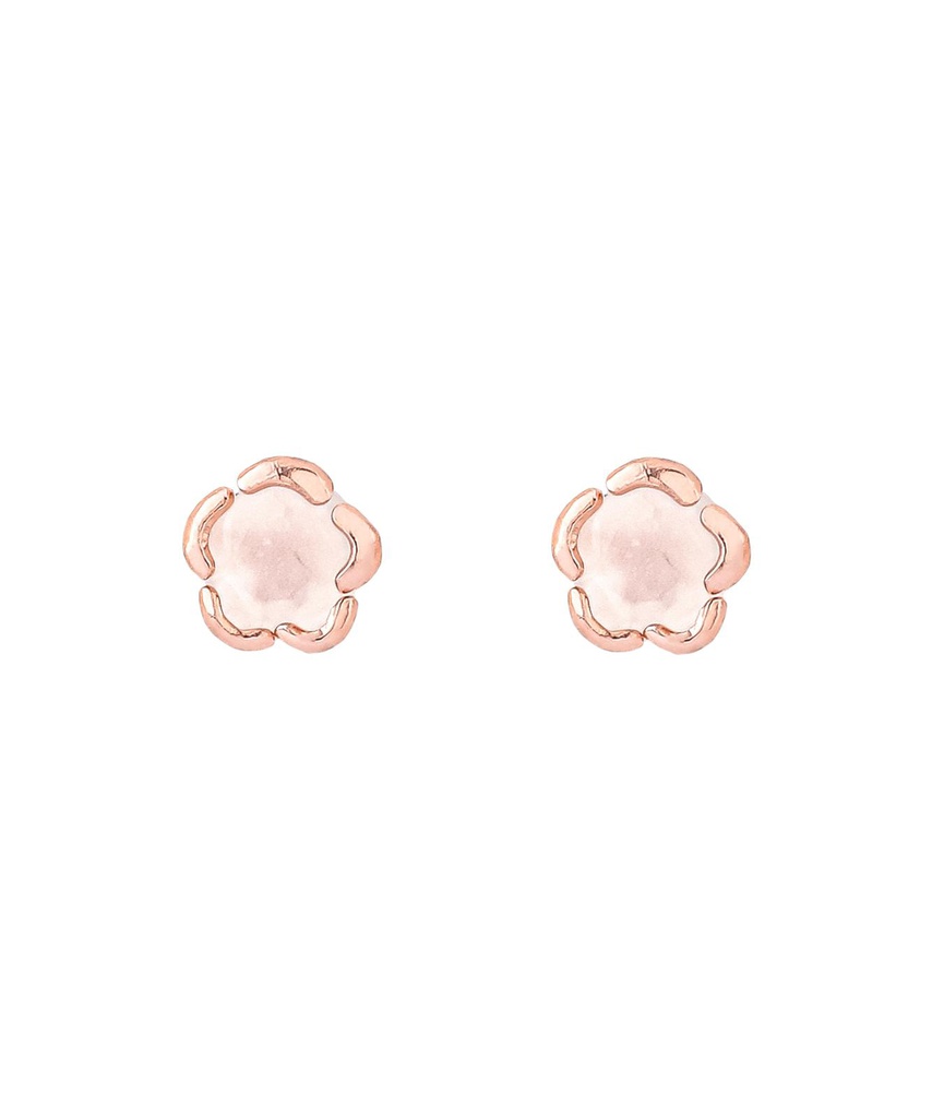 Baby Flower Earrings - Moonstone Rose Gold