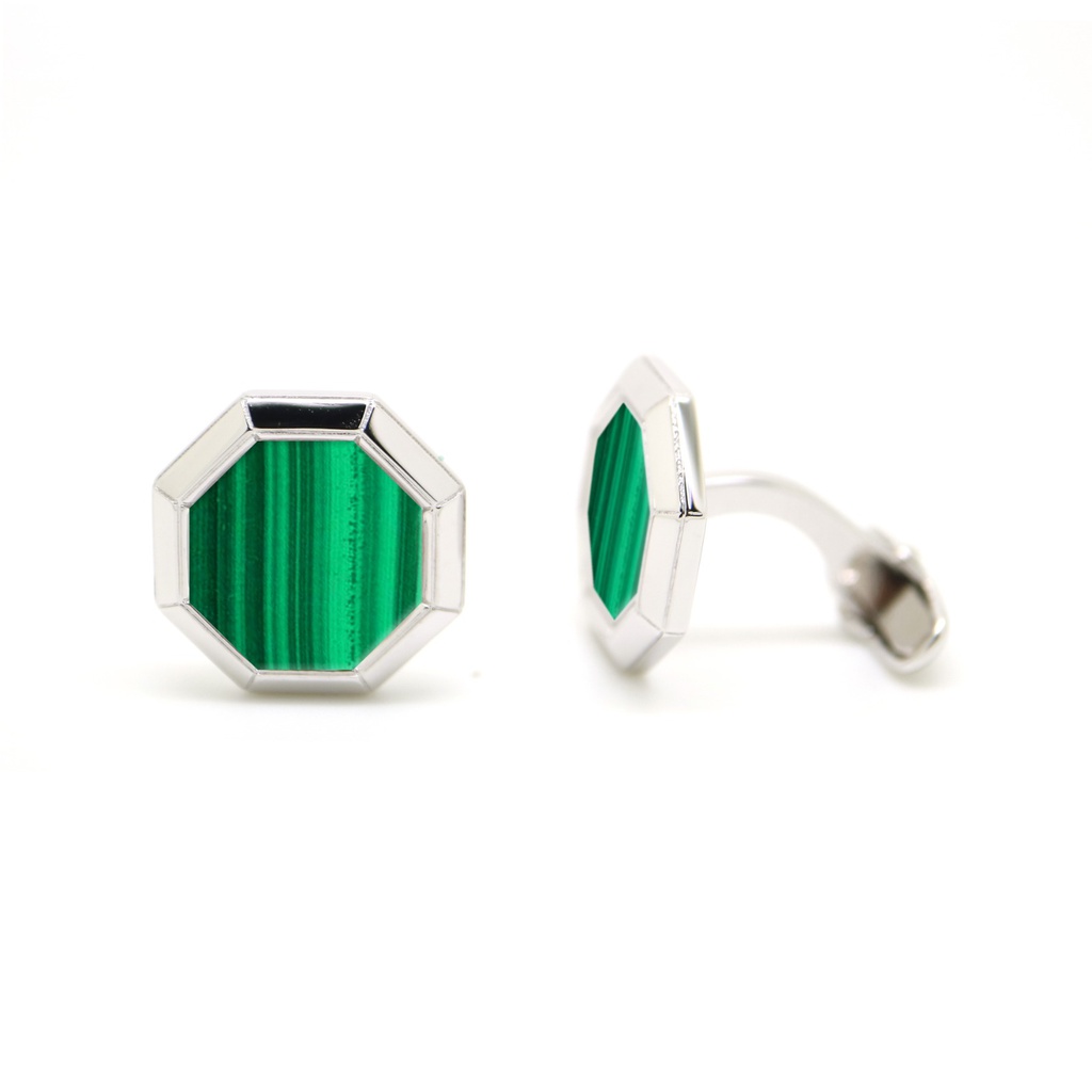 Islamic plain Cufflinks with Greenstone