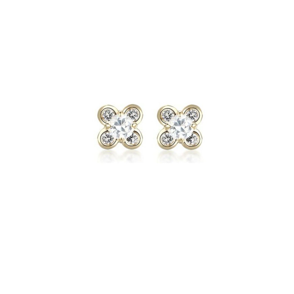 Baby Flower Earrings - White Sapphire