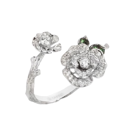 Lady Rose Small Open Ring White Gold