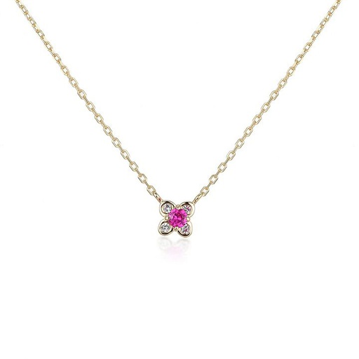 [GB_FLWRNP] Baby Flower Necklace - Pink Sapphire