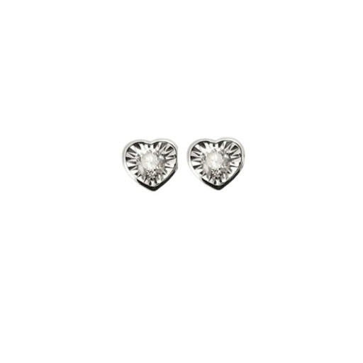 [GB2440W] Sparkling Heart WG Earrings