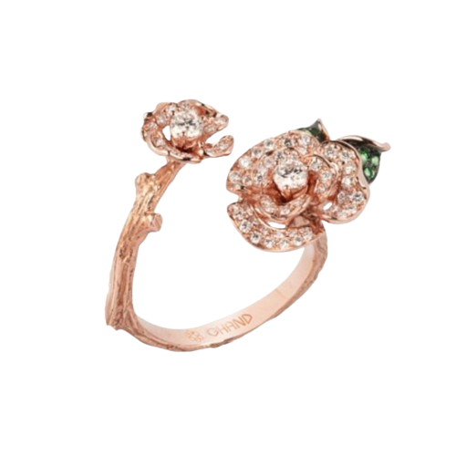 [GRC766P] Lady Rose Small Open Ring Rose Gold