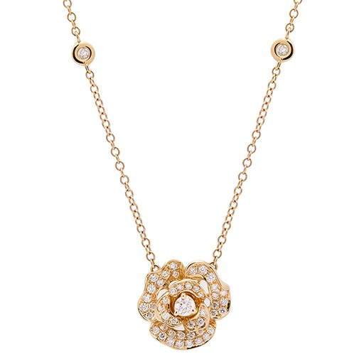 [GRC258Y] Lady Rose Mini Necklace Yellow Gold