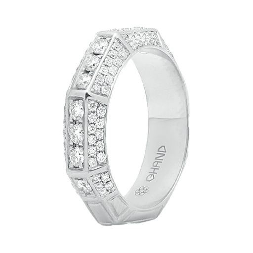 [GAC755W] Arabesque Full Diamond Ring Thick White Gold