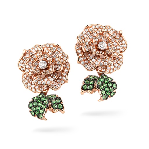 [GRC711P] Lady Rose Large Earrings Rose Gold