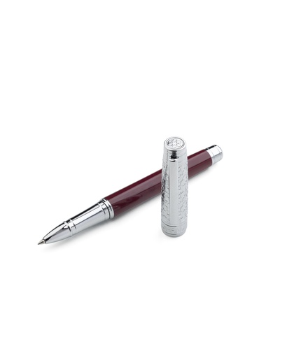 [GPC_74M] Geometric Engraved Roller Pen_Maroon