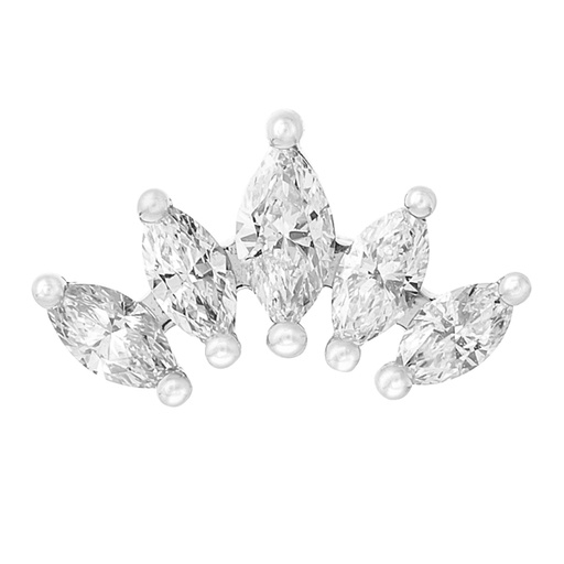 [GSE-L5DW] Crown Stud Earrings White Gold Large