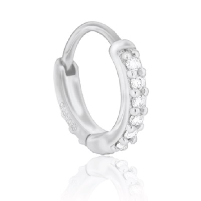 [GHE823W] Hoop Small Stud Earrings White Gold