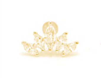 [GSE-MCY] Crown Earrings Yellow Gold Medium