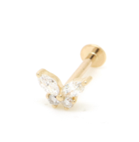 [GSE856Y] Butterfly Stud Earrings Yellow Gold