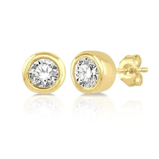 [GBC193Y-L] Large Round Diamond Earrings 0.300 cts