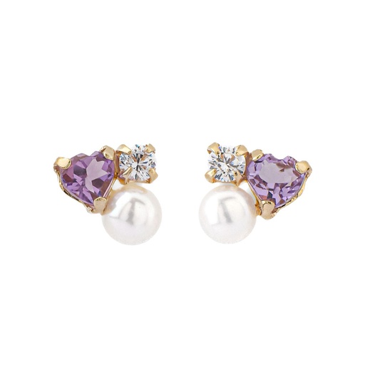 [GBEHRTP] Baby Purple Heart Earrings